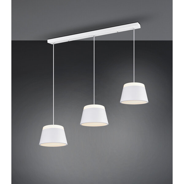 HLW LED Witte LED Hanglamp Trion Barnaness - 6-lichts, Mat Wit Aluminium, E14