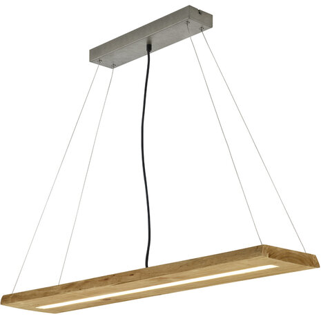 Trion Brida Dimbare LED Hanglamp 27W - Warm Wit 3000K - Hout - Rechthoekig