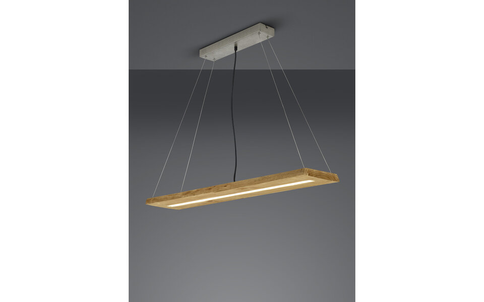 HLW LED Trion Brida Dimbare LED Hanglamp 27W - Warm Wit 3000K - Hout - Rechthoekig