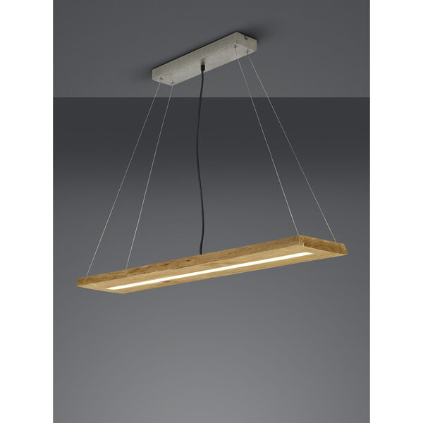 HLW LED Trion Brida Dimbare LED Hanglamp 27W - Warm Wit 3000K - Hout - Rechthoekig