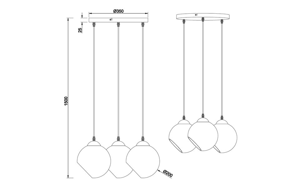 HLW LED LED Hanglamp Trion Klino - 3-lichts, Mat Chroom, Rookkleurig Glas, E27