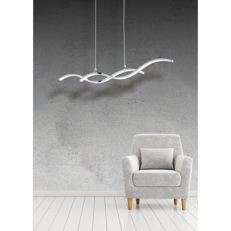 HLW LED LED Hanglamp Trion Cidoni 25W - Witte LED Hanglamp Warm Wit 3000K Mat Chroom