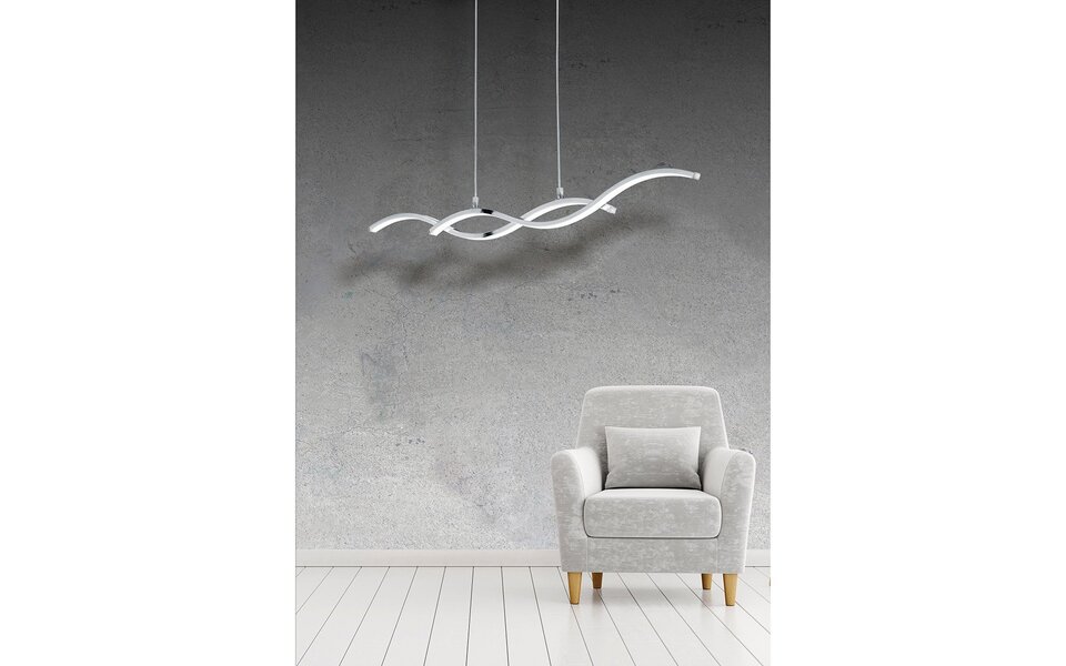 HLW LED LED Hanglamp Trion Cidoni 25W - Witte LED Hanglamp Warm Wit 3000K Mat Chroom HLW LED LED Hanglamp Trion Cidoni 25W - Witte LED Hanglamp Warm Wit 3000K Mat Chroom