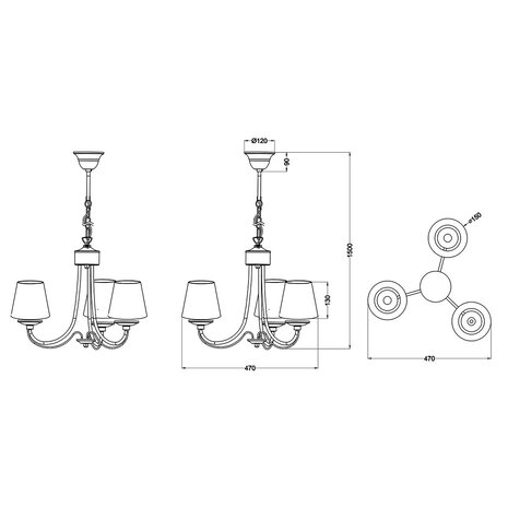 HLW LED LED Hanglamp Trion Citra - Witte LED Hanglamp met 3 lichtpunten en E14 fitting
