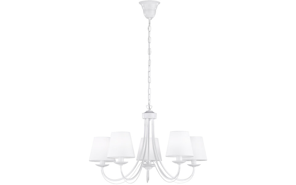 HLW LED LED Hanglamp Mat Wit - 5-Lichts Rond Aluminium LED Lamp met E14 Fitting