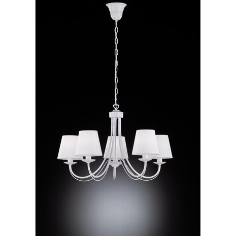 HLW LED LED Hanglamp Mat Wit - 5-Lichts Rond Aluminium LED Lamp met E14 Fitting