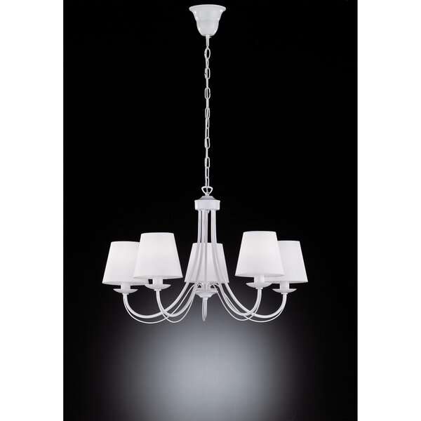 HLW LED LED Hanglamp Mat Wit - 5-Lichts Rond Aluminium LED Lamp met E14 Fitting