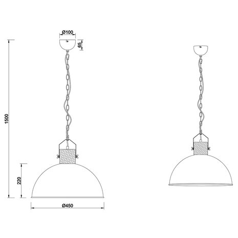 HLW LED LED Hanglamp Trion Delvira - Rond Aluminium, Antiek Nikkel, E27 Fitting