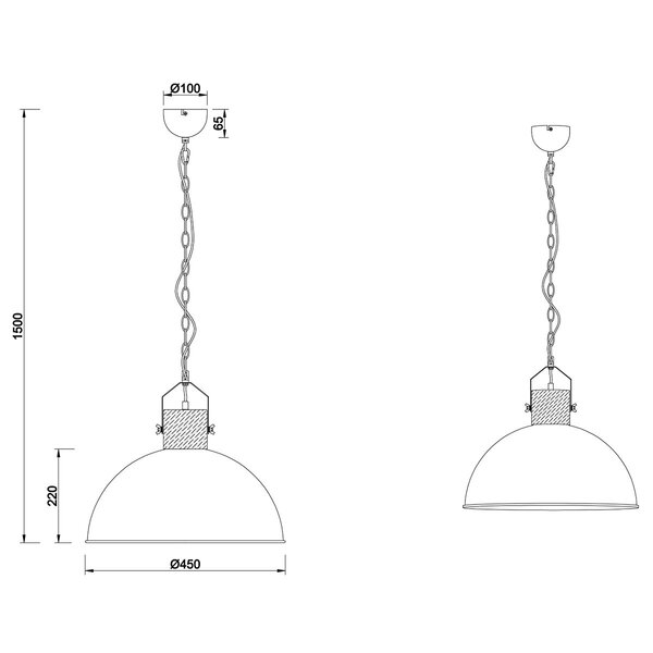 HLW LED LED Hanglamp Trion Delvira - Rond Aluminium, Antiek Nikkel, E27 Fitting