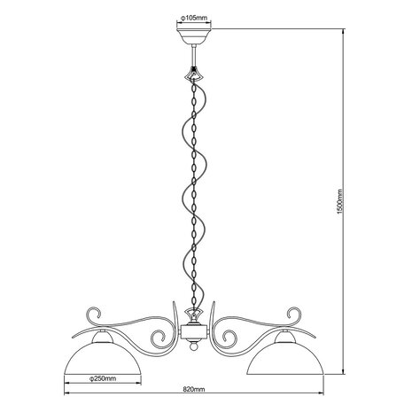 HLW LED Industriële LED Hanglamp Trion Kantra - 2-lichts E27 fitting, Roestkleurig Aluminium