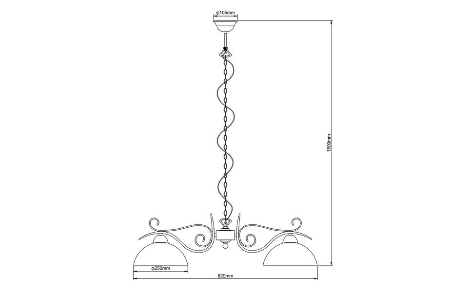 HLW LED Industriële LED Hanglamp Trion Kantra - 2-lichts E27 fitting, Roestkleurig Aluminium
