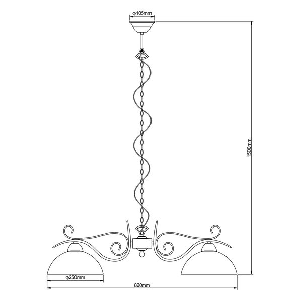 HLW LED Industriële LED Hanglamp Trion Kantra - 2-lichts E27 fitting, Roestkleurig Aluminium