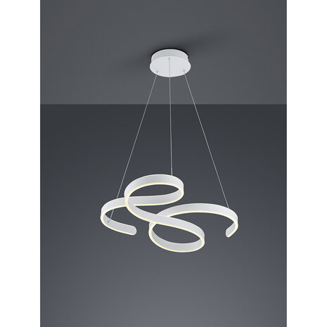 HLW LED Dimbare LED Hanglamp 52W - Warm Wit 3000K - Mat Wit Aluminium - Rond