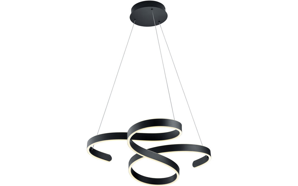 HLW LED Witte Dimbare LED Hanglamp 52W - Warm Wit 3000K - Mat Antraciet Aluminium