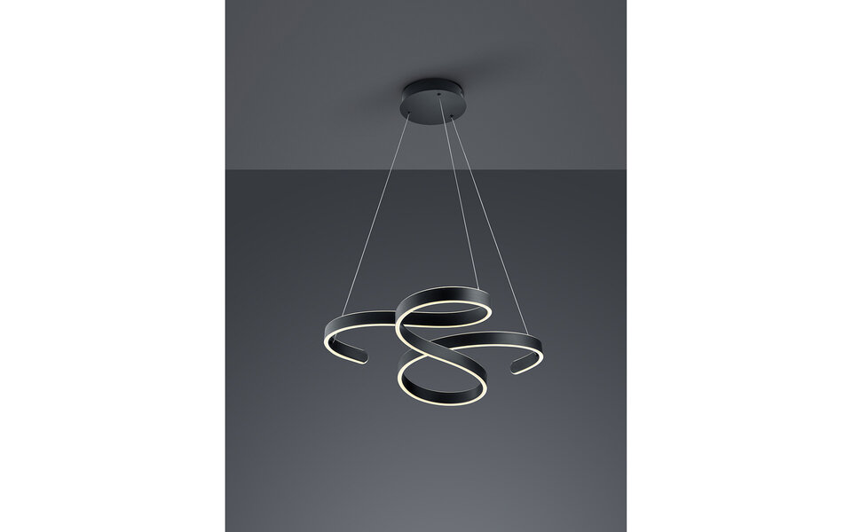 HLW LED Witte Dimbare LED Hanglamp 52W - Warm Wit 3000K - Mat Antraciet Aluminium