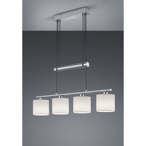 HLW LED LED Hanglamp Trion Gorino - Mat Wit, 4-lichts met E14 Fittingen, Verstelbaar HLW LED LED Hanglamp Trion Gorino - Mat Wit, 4-lichts met E14 Fittingen, Verstelbaar