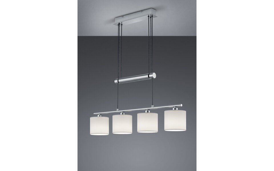 HLW LED LED Hanglamp Trion Gorino - Mat Wit, 4-lichts met E14 Fittingen, Verstelbaar