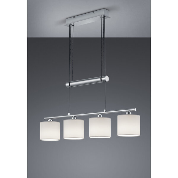 HLW LED LED Hanglamp Trion Gorino - Mat Wit, 4-lichts met E14 Fittingen, Verstelbaar HLW LED LED Hanglamp Trion Gorino - Mat Wit, 4-lichts met E14 Fittingen, Verstelbaar