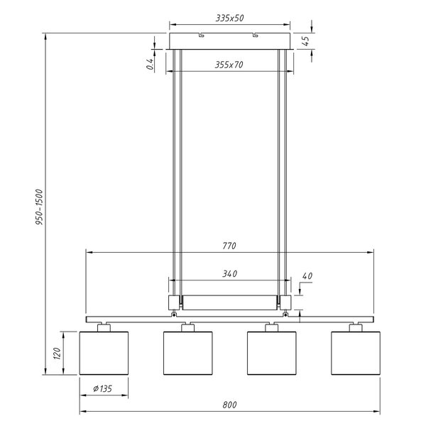 HLW LED LED Hanglamp Trion Gorino - Mat Wit, 4-lichts met E14 Fittingen, Verstelbaar HLW LED LED Hanglamp Trion Gorino - Mat Wit, 4-lichts met E14 Fittingen, Verstelbaar