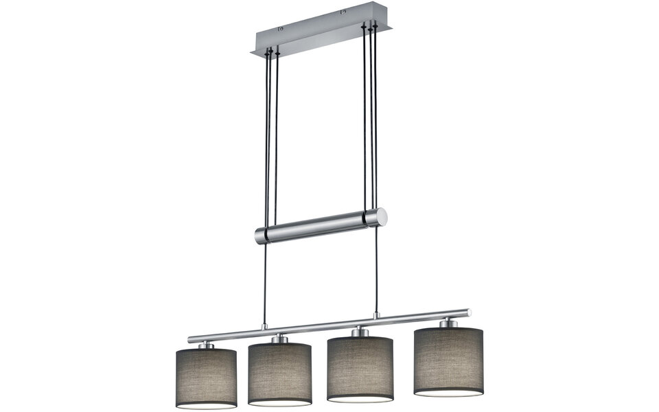 HLW LED LED Hanglamp Trion Gorino - Mat Grijs Aluminium, 4-lichts, E14 Fitting