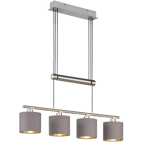 LED Hanglamp Trion Gorino - 4-lichts, Mat Bruin Aluminium met E14 fittingen LED Hanglamp Trion Gorino - 4-lichts, Mat Bruin Aluminium met E14 fittingen