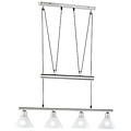 LED Hanglamp Trion Stomun - 4-lichts aluminium hangverlichting met mat nikkel
