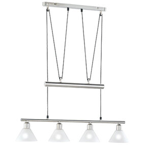 LED Hanglamp Trion Stomun - 4-lichts Mat Nikkel Aluminium LED Hanglamp Trion Stomun - 4-lichts Mat Nikkel Aluminium