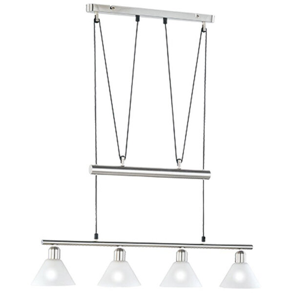 HLW LED LED Hanglamp Trion Stomun - 4-lichts aluminium hangverlichting met mat nikkel