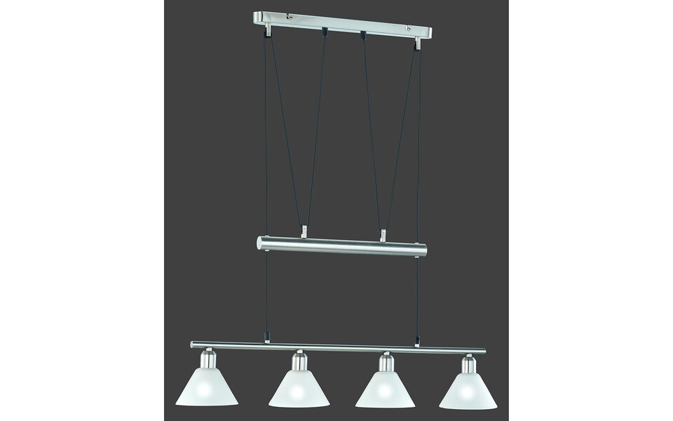 HLW LED LED Hanglamp Trion Stomun - 4-lichts aluminium hangverlichting met mat nikkel