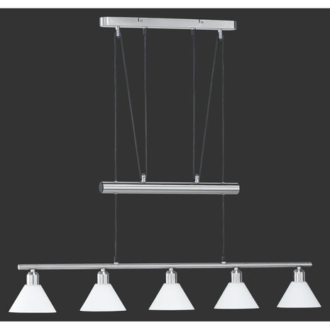 HLW LED LED Hanglamp 5-lichts Trion Stomun - Mat Nikkel Aluminium, E14 Fitting