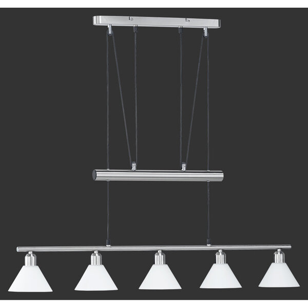 HLW LED LED Hanglamp 5-lichts Trion Stomun - Mat Nikkel Aluminium, E14 Fitting