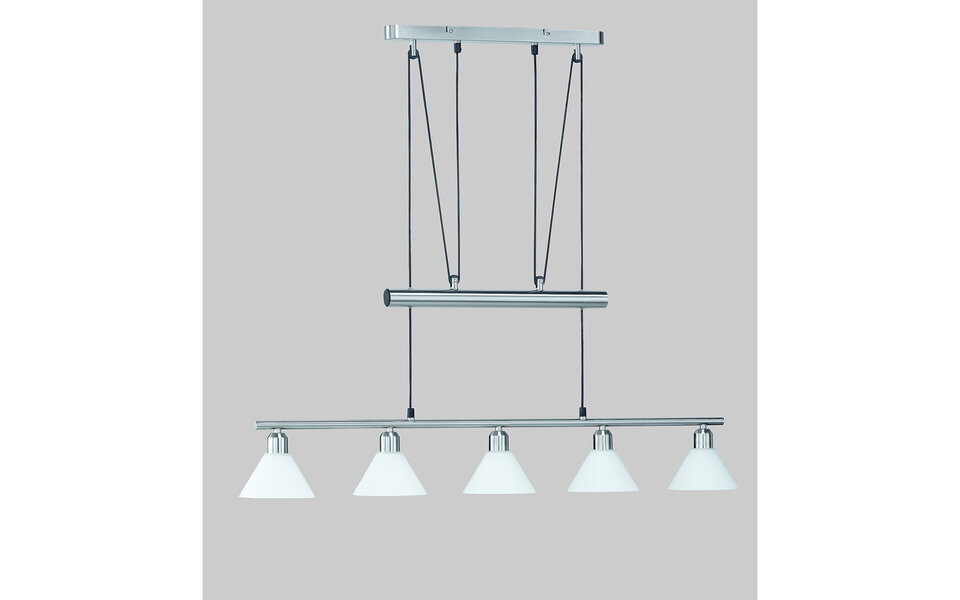 HLW LED LED Hanglamp 5-lichts Trion Stomun - Mat Nikkel Aluminium, E14 Fitting