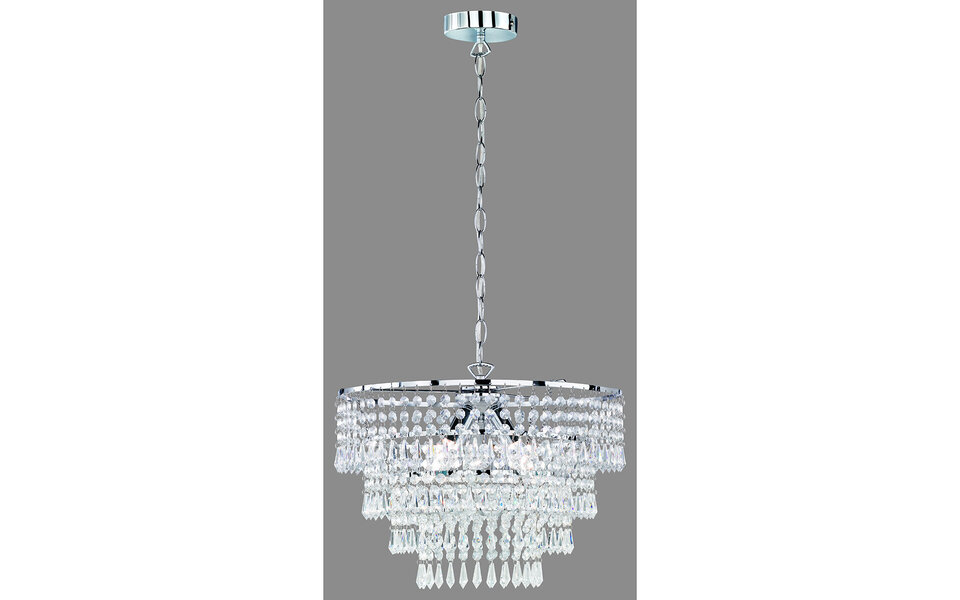 HLW LED LED Hanglamp Trion Oranta - 3-lichts LED lamp met mat chroom & E14 fitting HLW LED LED Hanglamp Trion Oranta - 3-lichts LED lamp met mat chroom & E14 fitting