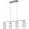 HLW LED LED Hanglamp Trion Pocino – 4-lichts, E14 Fitting, Mat Chroom Aluminium