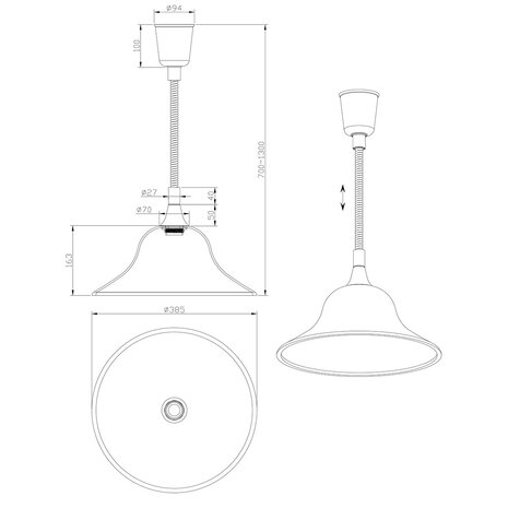 HLW LED Gouden LED Hanglamp Trion Voluna - Mat Goud, Aluminium, E27 Fitting HLW LED Gouden LED Hanglamp Trion Voluna - Mat Goud, Aluminium, E27 Fitting
