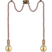 LED Hanglamp - Bronzen LED lamp met 2-lichts E27 fitting