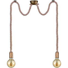 LED Hanglamp - Bronzen LED lamp met 2-lichts E27 fitting LED Hanglamp - Bronzen LED lamp met 2-lichts E27 fitting
