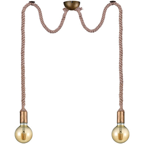 Bronzen LED Hanglamp - Stijlvolle aluminium LED lamp met dubbele E27 fitting Bronzen LED Hanglamp - Stijlvolle aluminium LED lamp met dubbele E27 fitting