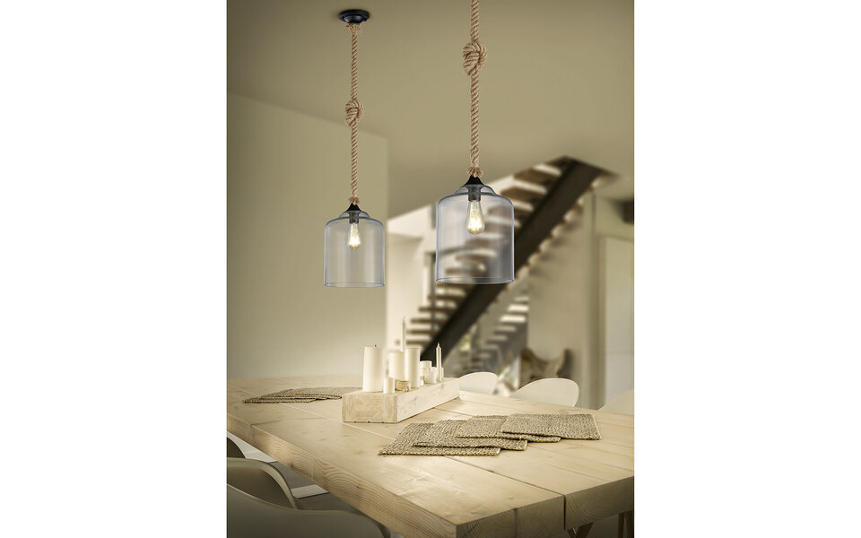 HLW LED Zwarte LED Hanglamp Trion Judon - Rond, Mat Zwart Aluminium, E27 LED lamp