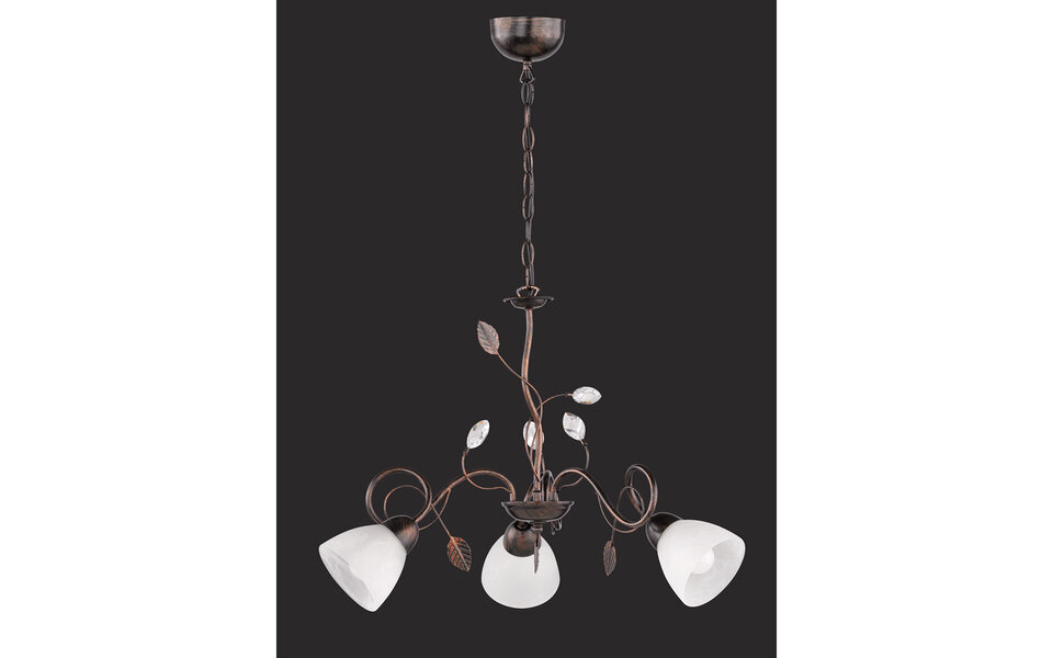 HLW LED LED Hanglamp Trion Trada met 3 E14 fittingen - Antiek Roestkleur & Aluminium