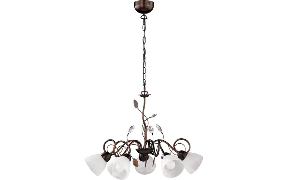 HLW LED LED Hanglamp Trion Trada - Rond 5-lichts Armatuur in Antiek Roestkleur