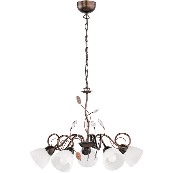 HLW LED LED Hanglamp Trion Trada - Rond 5-lichts Armatuur in Antiek Roestkleur