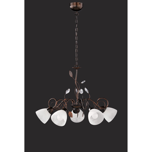 HLW LED LED Hanglamp Trion Trada - Rond 5-lichts Armatuur in Antiek Roestkleur