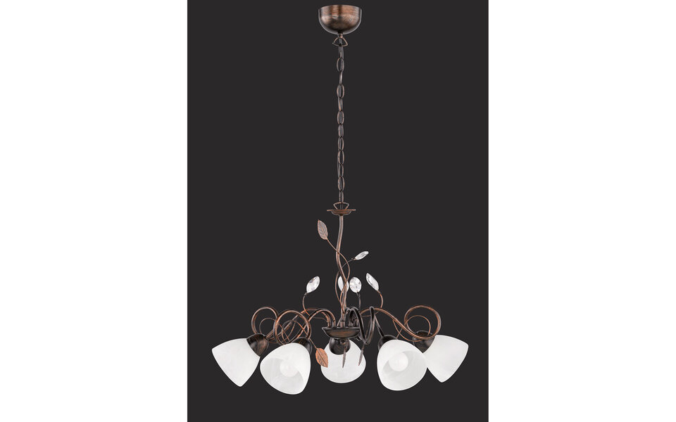 HLW LED LED Hanglamp Trion Trada - Rond 5-lichts Armatuur in Antiek Roestkleur