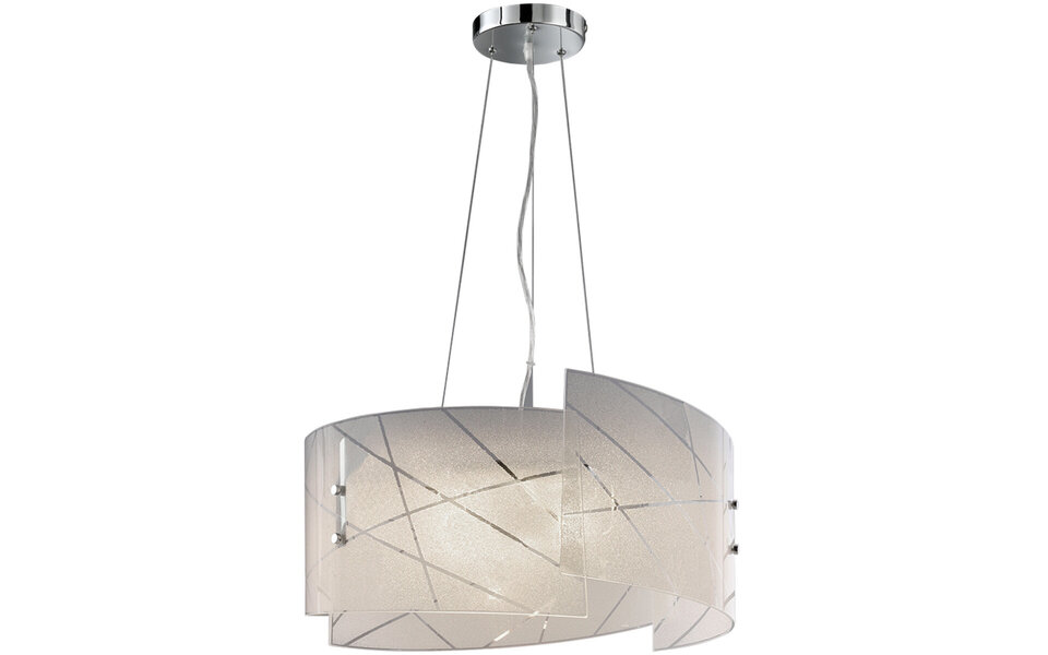 HLW LED LED Hanglamp met Glas - Mat Wit, 3-lichts LED Hanglamp met E27 Fitting