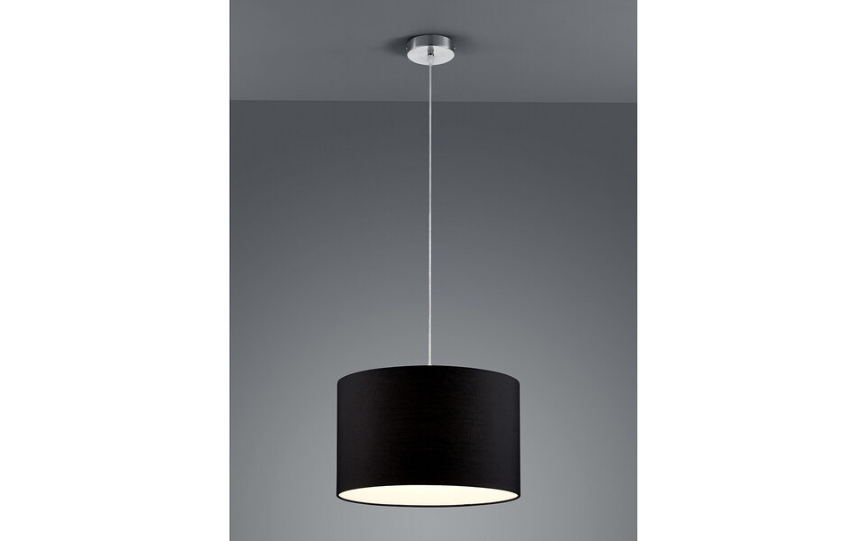 HLW LED Zwarte LED Hanglamp Trion Hotia - Rond, Mat Zwart Aluminium, E27 Fitting