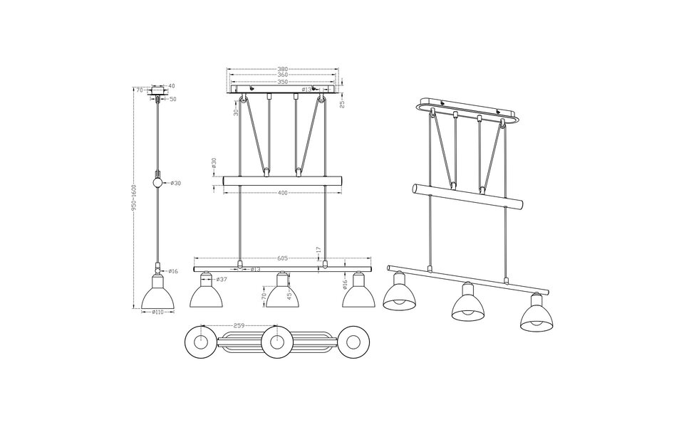 HLW LED Witte LED Hanglamp Trion Levino - Warm Wit 3000K - Mat Nikkel Aluminium HLW LED Witte LED Hanglamp Trion Levino - Warm Wit 3000K - Mat Nikkel Aluminium