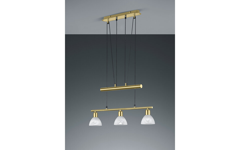 HLW LED Luxueuze Witte & Gouden LED Hanglamp - 3-lichts, Warm Wit 3000K, Aluminium