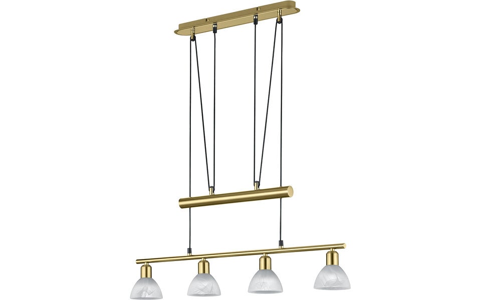 HLW LED Stijlvolle Witte & Gouden LED Hanglamp Trion Levino - Warm Wit 3000K, 4-lichts, Mat Goud