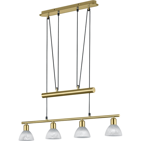 HLW LED Stijlvolle Witte & Gouden LED Hanglamp Trion Levino - Warm Wit 3000K, 4-lichts, Mat Goud HLW LED Stijlvolle Witte & Gouden LED Hanglamp Trion Levino - Warm Wit 3000K, 4-lichts, Mat Goud